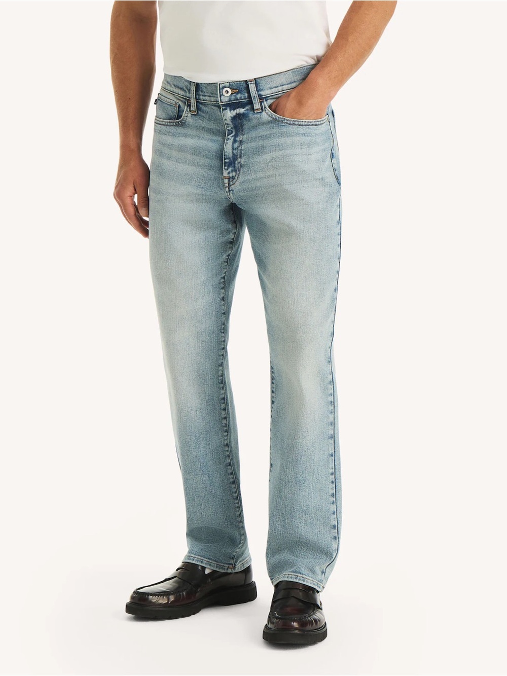 Men's Nautical Barracuda Wash Straight-Leg Jeans - Light Blue